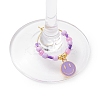 7Pcs Alloy Enamel Flat Round with Smiling Face Charms Wine Glass Charms HJEW-JM02501-3