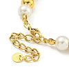 304 Stainless Steel & 201 Stainless Steel & Plastic Pearl Round Beaded Bracelets for Women BJEW-G717-01A-G-3
