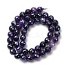 Electroplated Natural Agate Beads Strands G-B191-A07-8mm-10-4