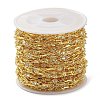 Real 18K Gold Plated Brass Flat Round & Bar Link Chains CHC-C001-08G-3