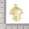 Rack Plating Brass Cubic Zirconia Pendants KK-S380-30G-01-3