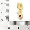Rack Plating Brass Micro Pave Clear Cubic Zirconia European Dangle Pendants KK-Z067-32G-3