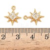 Brass Micro Pave Cubic Zirconia Star Charms KK-A281-13A-G-3