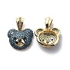Brass Cubic Zirconia Pendants KK-G446-18G-03-1
