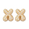 Brass Micro Pave Cubic Zirconia Stud Earrings EJEW-Z091-04G-X-2