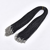 Waxed Cord Necklace Making with Iron Findings LS-X-NJEW-R229-2.0mm-02-1