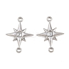 304 Stainless Steel Crystal Rhinestone Connector Charms STAS-P437-14A-P-1