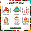 12Pcs 6 Style Christmas Theme Towel Embroidery Cloth Self Adhesive Patches PATC-FG0001-46-2