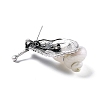 Snail White Natural Conch Shell Fossil Brooch Pin JEWB-A020-02AS-01-2
