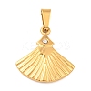 Ion Plating(IP) 304 Stainless Steel Pendant with Rhinestone STAS-H182-08G-1