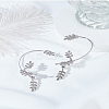 2Pcs 2 Styles Leaf Alloy Rhinestone Cuff Earrings EJEW-LP0007-021P-1