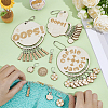 30Pcs 3 Styles Wood Pendant Locking Stitch Markers HJEW-NB00321-3
