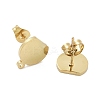 Half Round Ion Plating(IP) 304 Stainless Steel Stud Earring Findings STAS-I206-126G-2