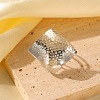 Adjustable 304 Stainless Steel Cuff Rings for Women RJEW-B135-06P-1