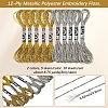 10 Skeins 2 Colors 12-Ply Metallic Polyester Embroidery Floss OCOR-CY0002-06-2