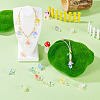 12Pcs Golden Tone Brass Wire Wrapped Mushroom Glass Pendants PALLOY-TAC0161-7