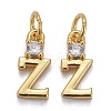 Brass Micro Pave Clear Cubic Zirconia Pendants ZIRC-Z011-35Z-1