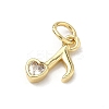 Brass Micro Pave Clear Cubic Zirconia Pendants KK-H255-24G-2