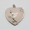 Heart Natural Rose Quartz Pendants X-GP356-1-4