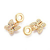 Brass Micro Pave Cubic Zirconia European Dangle Charms KK-N271-21G-2