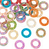 40Pcs 10 Colors Baking Paint and Golden Metal Enlaced Glass Beads DGLA-TA0001-65-3