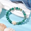 Dyed Natural Weathered Agate Round Beads Stretch Bracelets BJEW-JB11078-05-4
