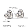 304 Stainless Steel Stud Earrings for Women WGC125F-02-1