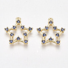 Brass Cubic Zirconia Pendants KK-T038-505E-1