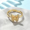 Brass Micro Pave Cubic Zirconia Adjustable Finger Rings for Women RJEW-A065-02G-2
