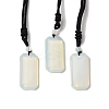 Opalite Rectangle Pendant Necklace with Nylon Cord for Women NJEW-C001-01A-04-1