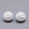 Round Polymer Clay Czech Glass Rhinestone Beads RB-D289-8mm-101-1