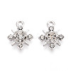 Rack Plating Alloy and Rhinestone Pendants PALLOY-T090-47P-1