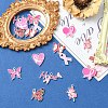 16Pcs 8 Styles Breast Cancer Pink Awareness Ribbon Theme Alloy Enamel Pendants ENAM-YW0006-40-4