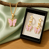 Light Gold Alloy Butterfly Jewelry Set SJEW-HY0001-16-4