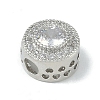 Rack Plating Brass Micro Pave Clear Cubic Zirconia Beads KK-A220-05P-2
