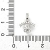 925 Sterling Silver Pave Clear Cubic Zirconia Crown Flower Pendant Bails STER-P068-03P-3