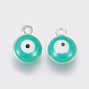 Double-sided Platinum Plated Alloy Enamel Charms ENAM-WH0046-B-M-2
