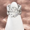 304 Stainless Steel Adjustable Open Cuff Rings for Women RJEW-K299-01P-1