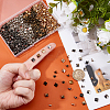 200Sets 4 Colors Brass with Iron Flat Square Rivets FIND-FH0011-33B-3