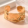 Textured 304 Stainless Steel Cuff Bangles for Women LS-STAS-Z108-09G-01-2