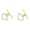 Brass Micro Pave Clear Cubic Zirconia Toggle Clasps KK-N259-03-1