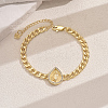 Virgin Marry Theme Brass Micro Pave Clear Cubic Zirconia Link Bracelets SO7559-3-1