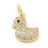Rack Plating Brass Micro Pave Clear Cubic Zirconia Pendants KK-B093-02D-G-1