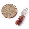 Gradient Color Natural Quartz Crystal & Natural Rhodonite & Natural Red Jasper & Natural Strawberry Quartz Chip Beaded Pendants PALLOY-JF02790-06-2