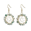 Natural & Synthetic Mixed Gemstone Chips Dangle Earrings EJEW-JE05705-4