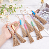 Round Wood Beads Pendant Decoration HJEW-OC00015-3