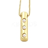 Brass & Plastic Pearl Letter Pendant Box Chain Necklaces for Women LS-NJEW-U017-01G-09-1