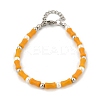 304 Stainless Steel Beaded Bracelets for Women BJEW-M056-08P-01-2