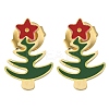 Ion Plating(IP) 304 Stainless Steel Enamel Stud Earrings EJEW-I316-03G-06-1