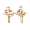 Brass Micro Pave Cubic Zirconia Pendants KK-C143-43A-G01-1